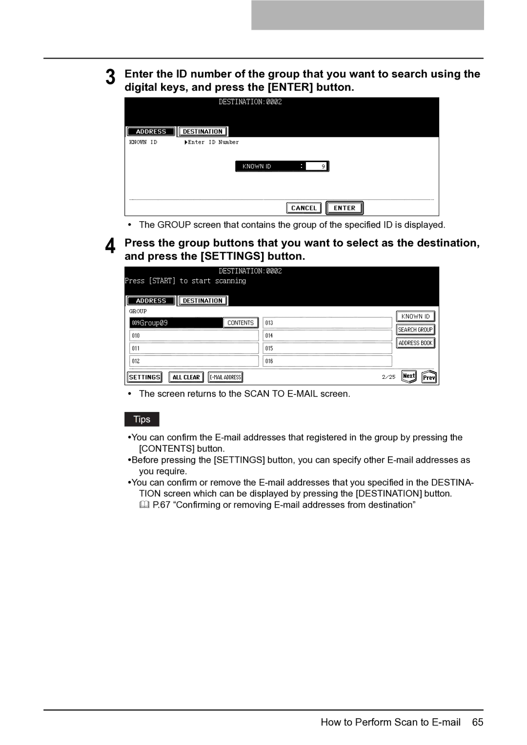 Toshiba 352, 452, 282 manual How to Perform Scan to E-mail 