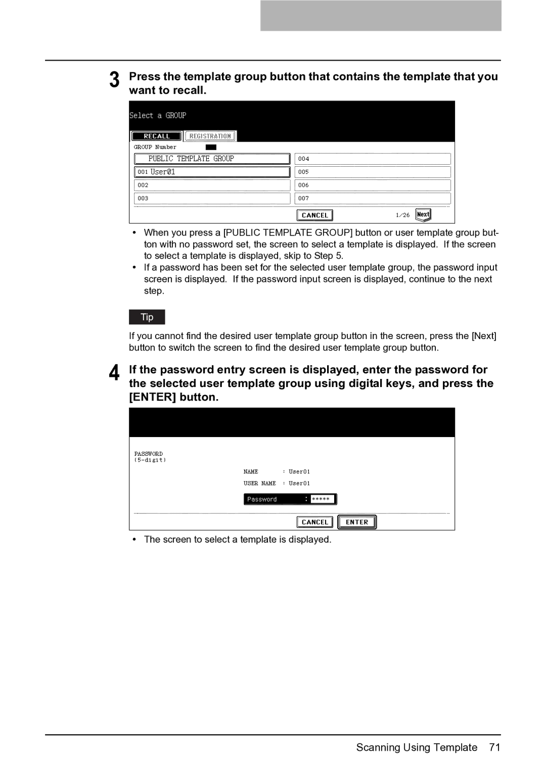 Toshiba 352, 452, 282 manual Want to recall 