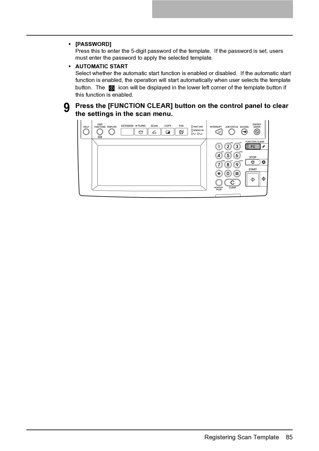 Toshiba 282, 452, 352 manual Password 