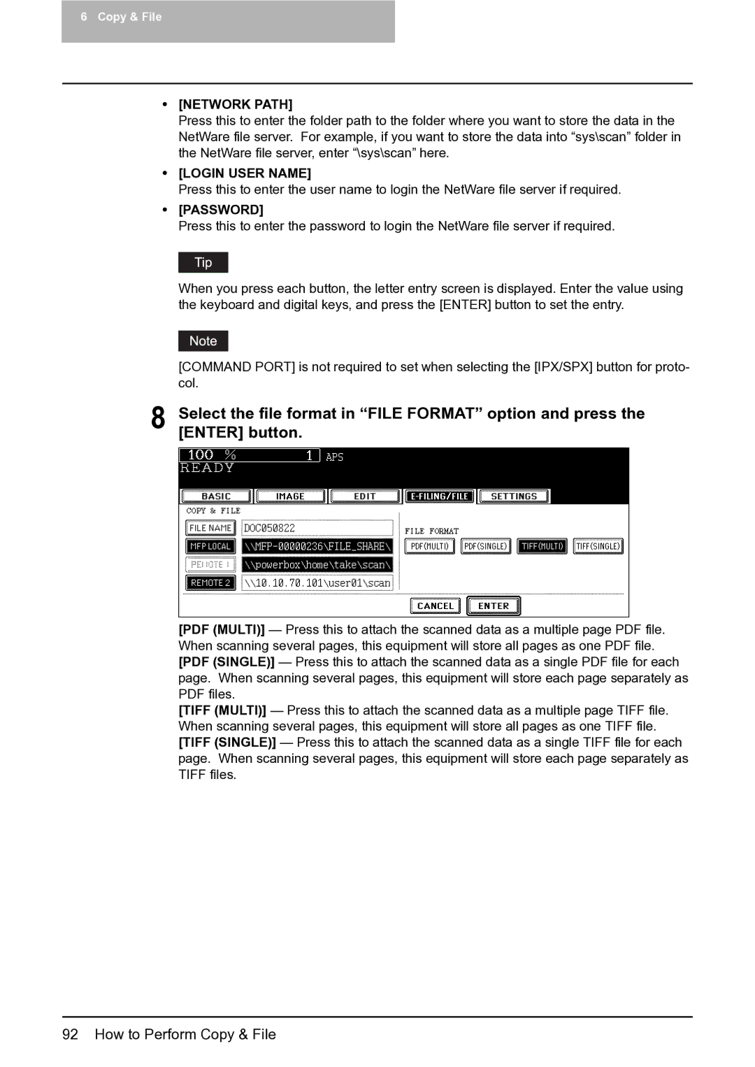 Toshiba 352, 452, 282 manual How to Perform Copy & File 