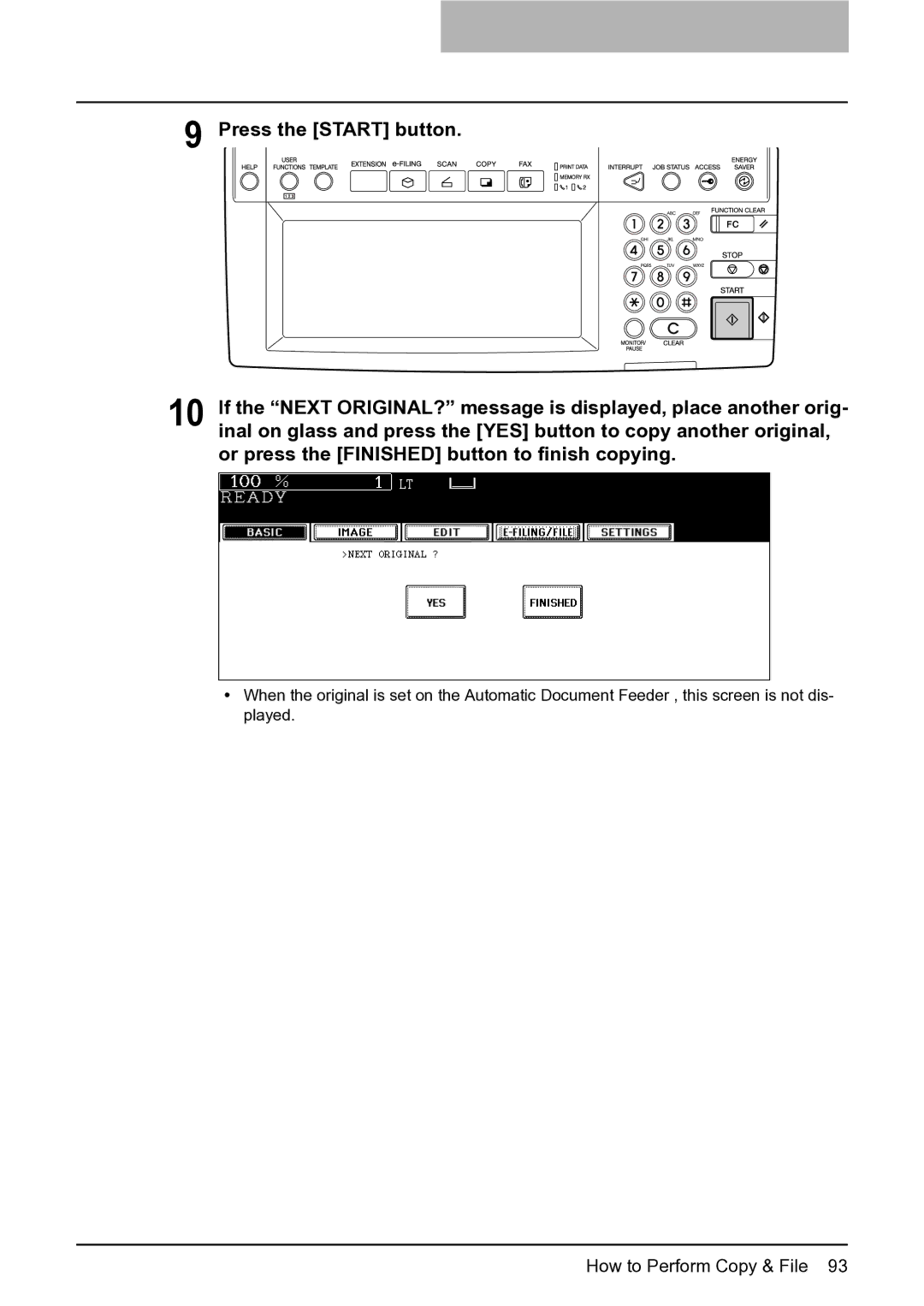 Toshiba 452, 282, 352 manual How to Perform Copy & File 