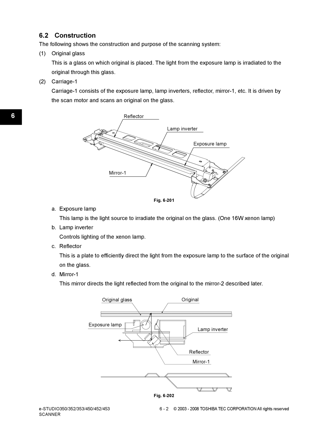 Toshiba 452, 453, 350, 353 service manual Construction 