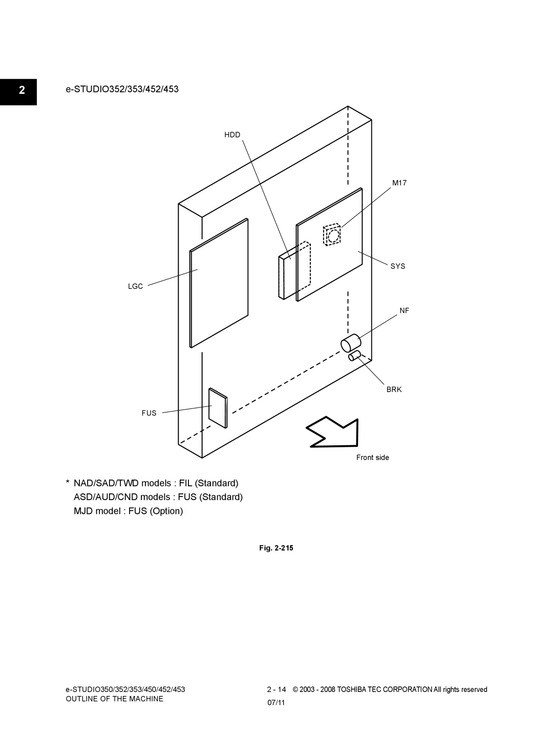 Toshiba 350 service manual STUDIO352/353/452/453 