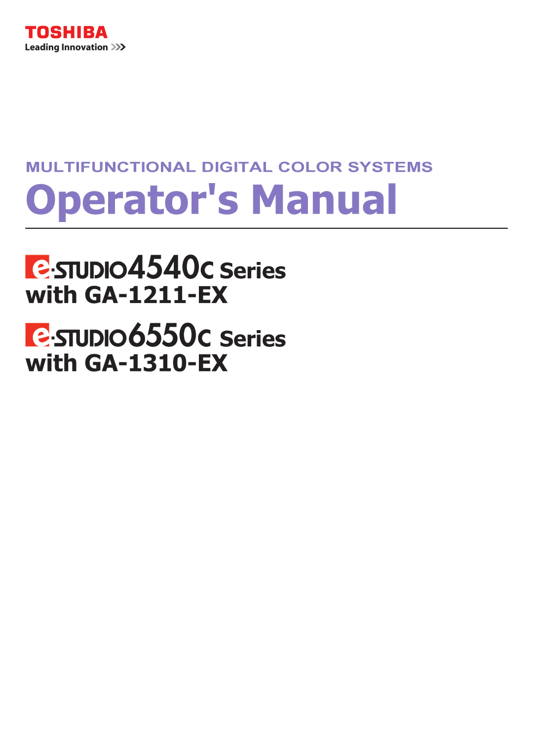 Toshiba 4540c with GA-1211-EX manual Operators Manual 