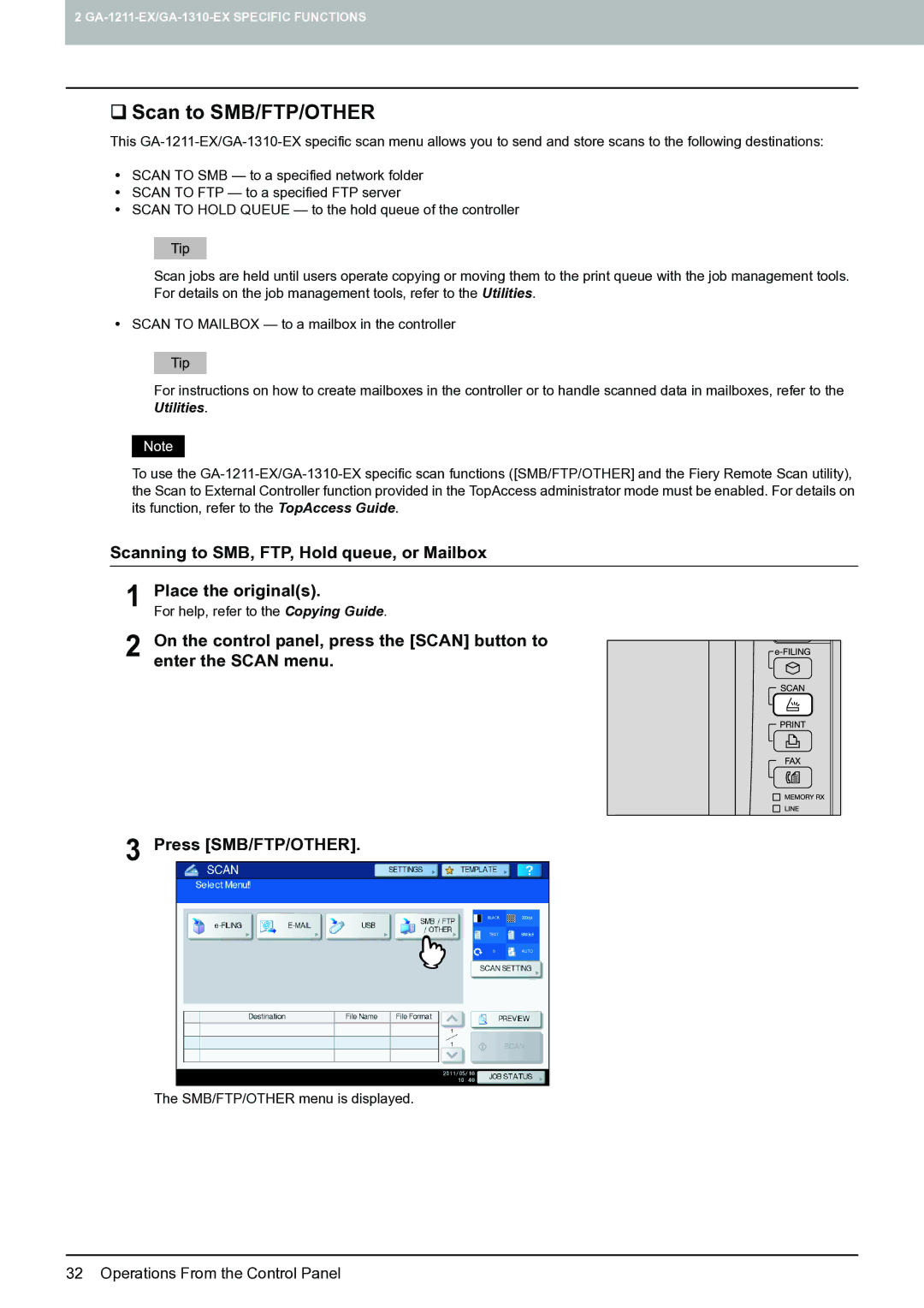 Toshiba 4540c with GA-1211-EX manual ‰ Scan to SMB/FTP/OTHER 