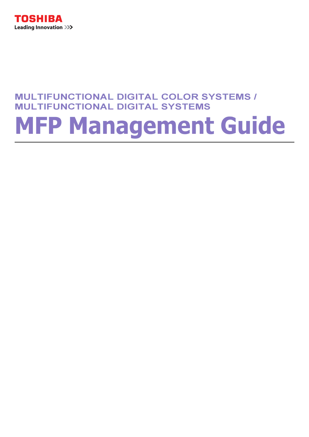 Toshiba 4540C manual MFP Management Guide 