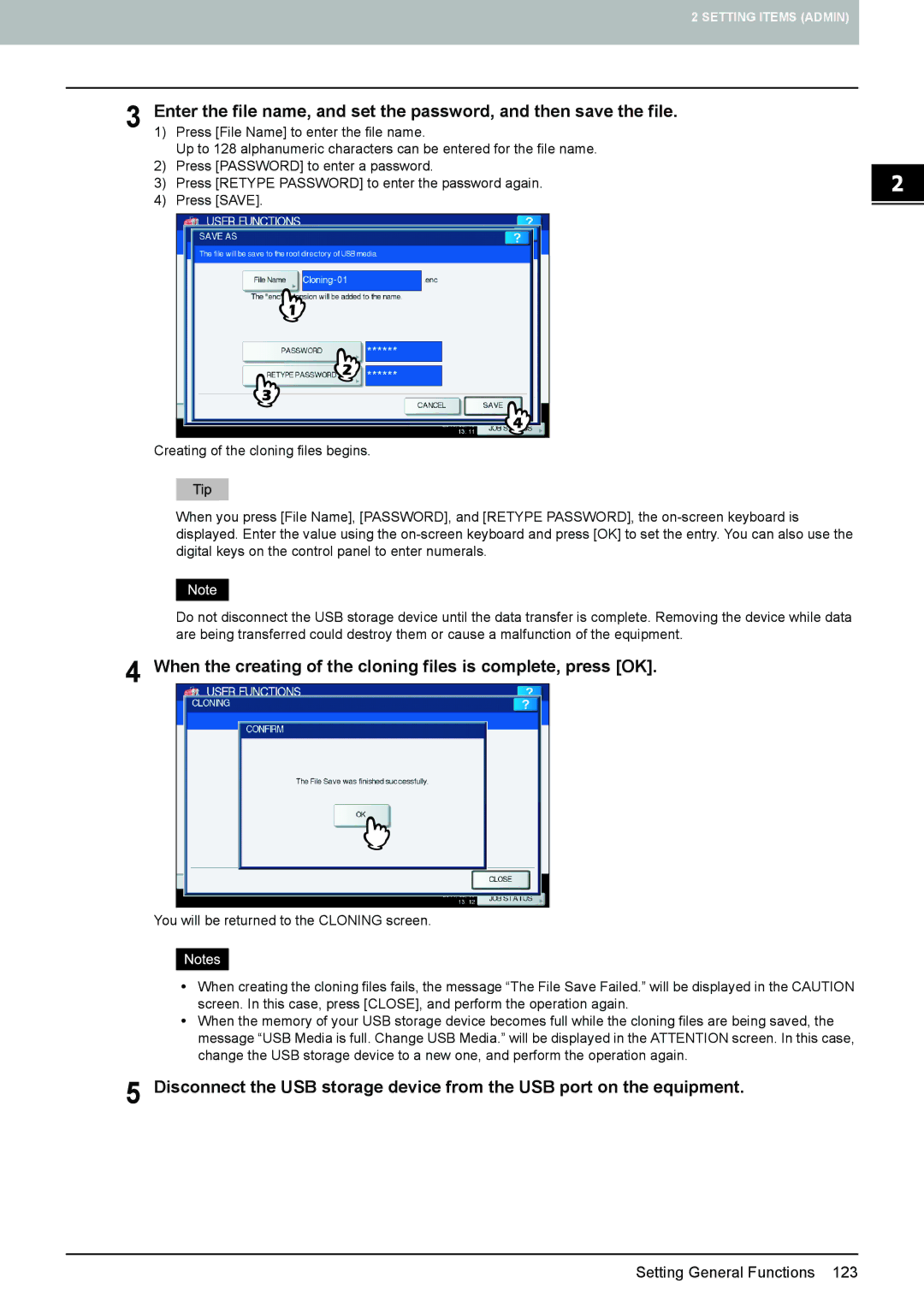 Toshiba 4540C manual When the creating of the cloning files is complete, press OK 