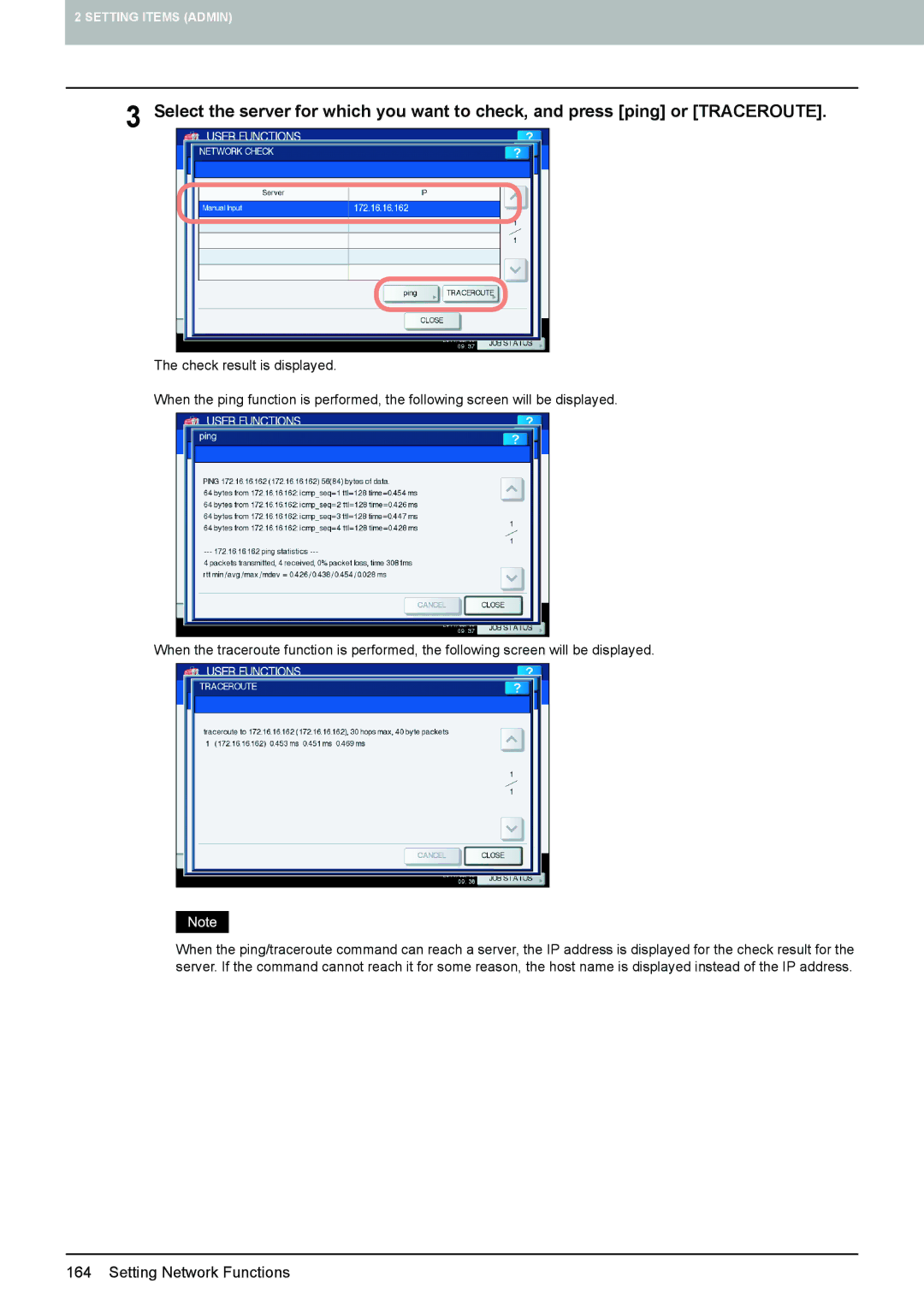 Toshiba 4540C manual Setting Network Functions 