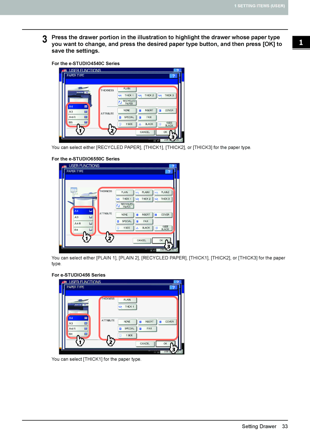 Toshiba manual For the e-STUDIO4540C Series, For e-STUDIO456 Series 