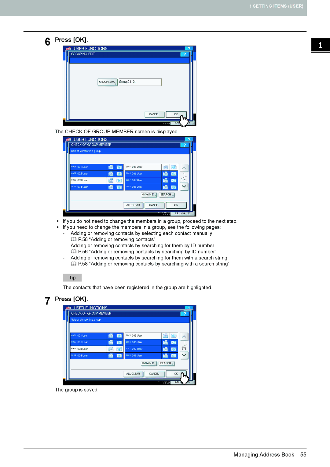 Toshiba 4540C manual Group is saved 