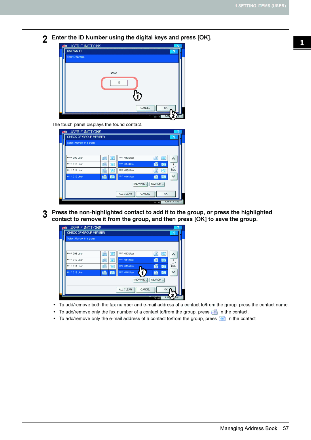 Toshiba 4540C manual Enter the ID Number using the digital keys and press OK 