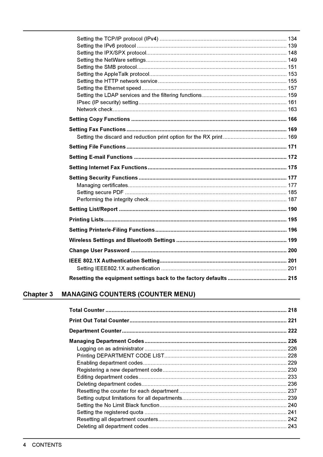 Toshiba 4540C manual Managing Counters Counter Menu 