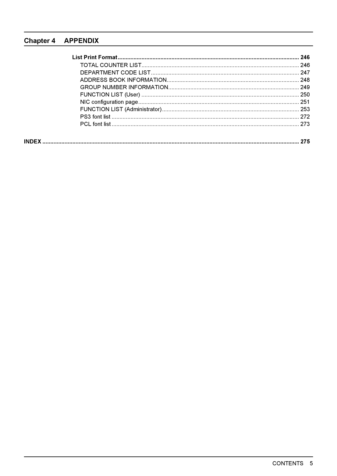 Toshiba 4540C manual Appendix, Index 