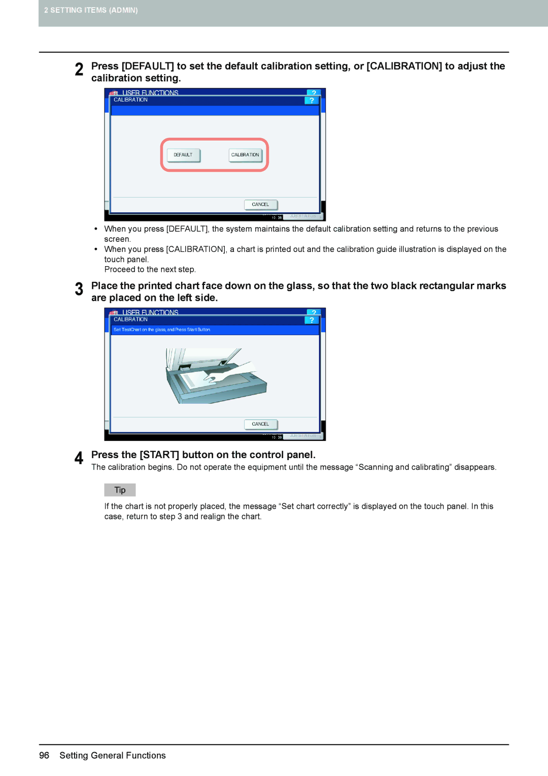 Toshiba 4540C manual Are placed on the left side, Press the Start button on the control panel 