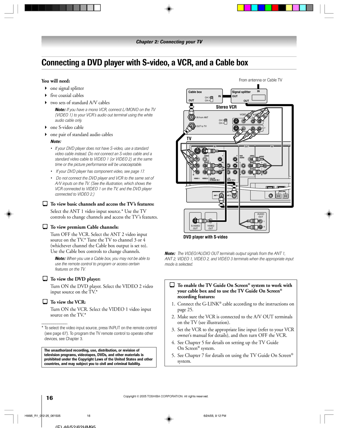 Toshiba 46HM95 owner manual To view premium Cable channels, To view the DVD player 