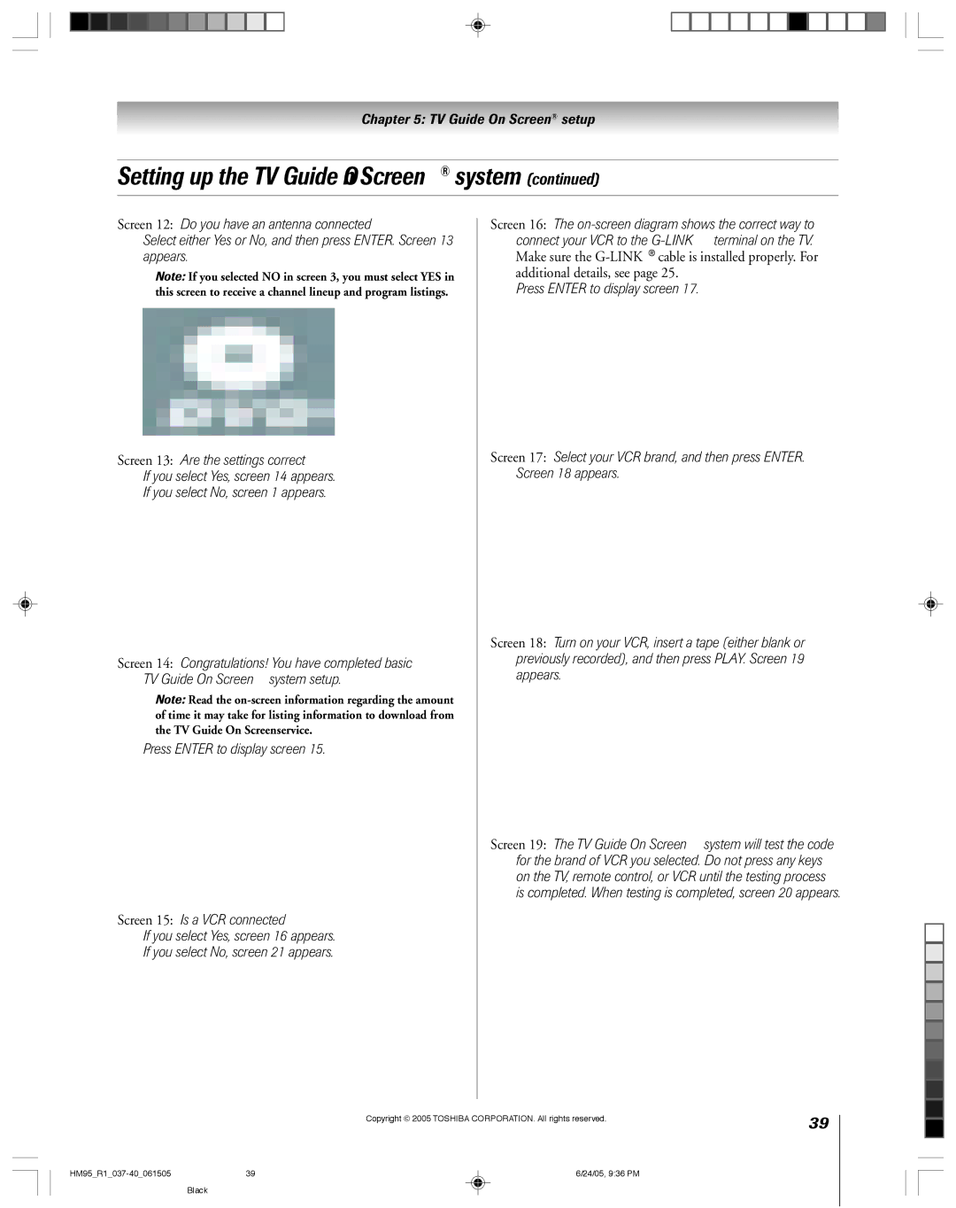 Toshiba 46HM95 owner manual Setting up the TV Guide On Screen system 