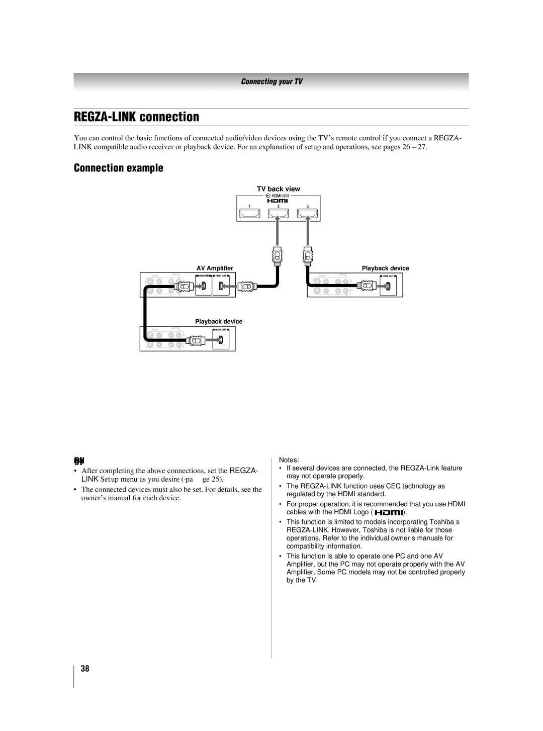 Toshiba 46XV550A_560A, 42XV550A_560A owner manual REGZA-LINK connection, Before controlling the devices 