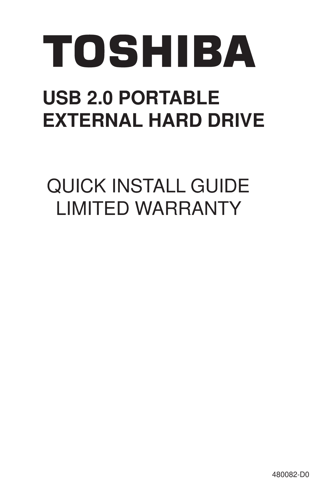 Toshiba 480082-D0 warranty USB 2.0 Portable External Hard Drive 