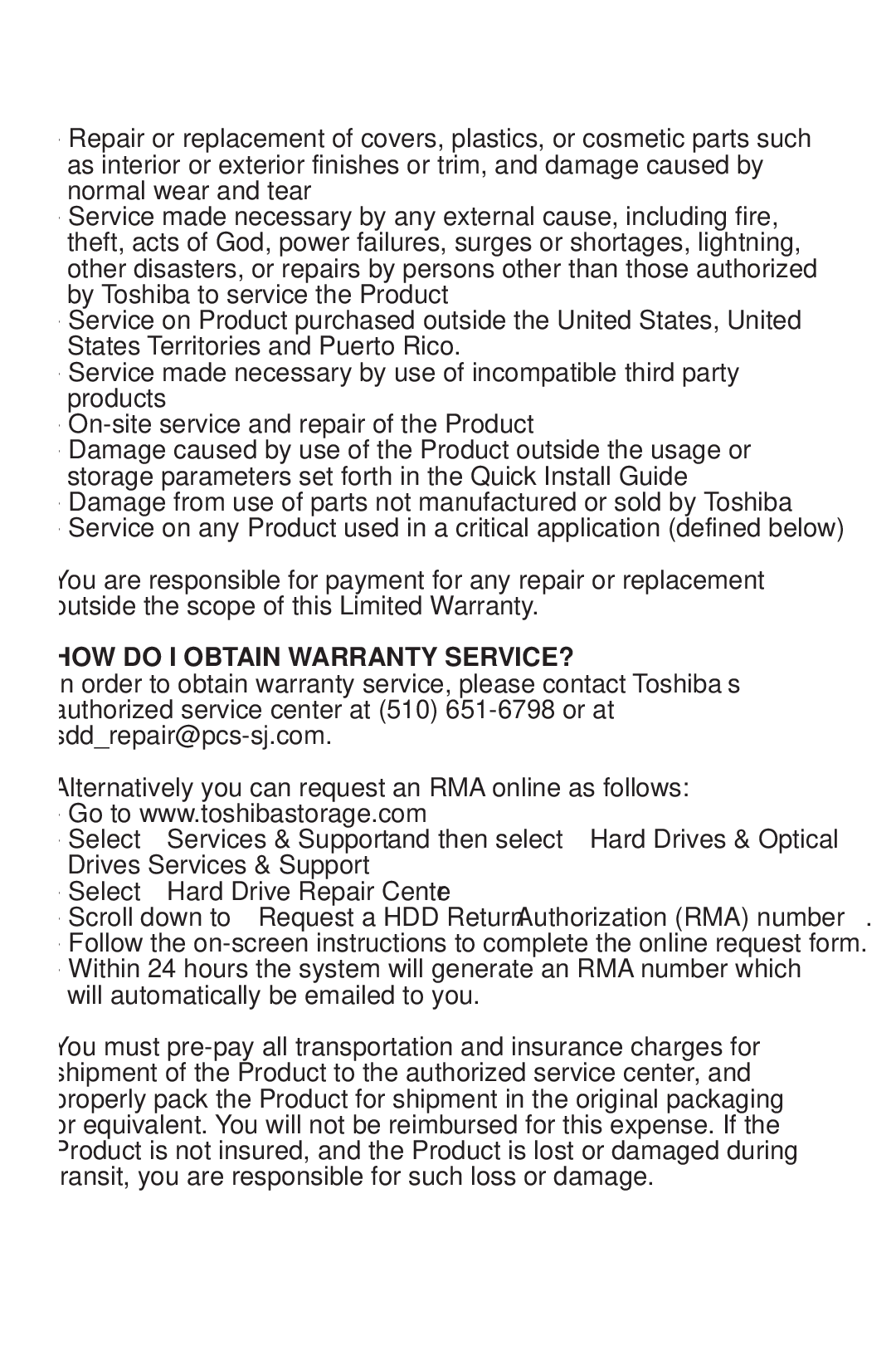 Toshiba 480082-D0 warranty HOW do I Obtain Warranty SERVICE? 