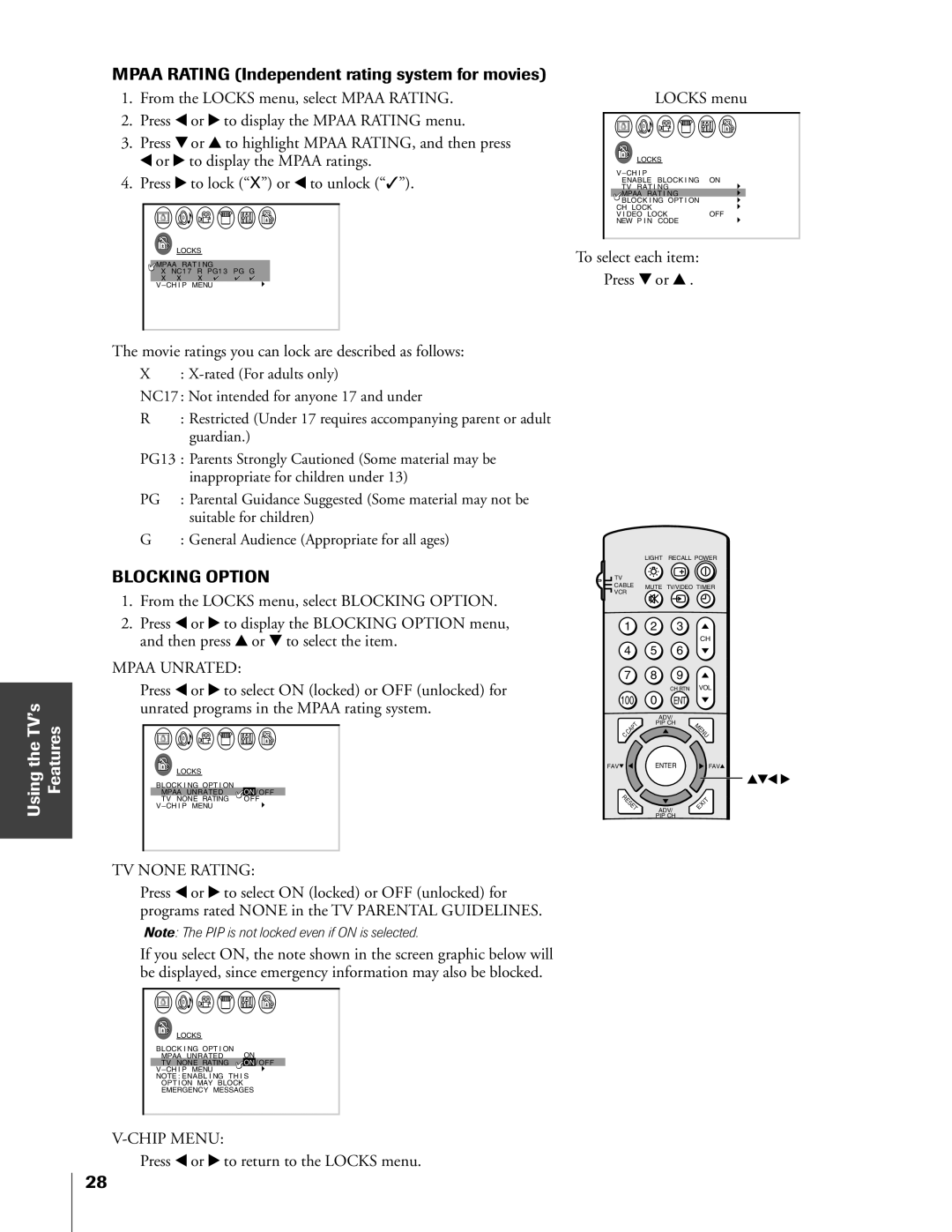 Toshiba 50A60A Mpaa Rating Independent rating system for movies, Movie ratings you can lock are described as follows 