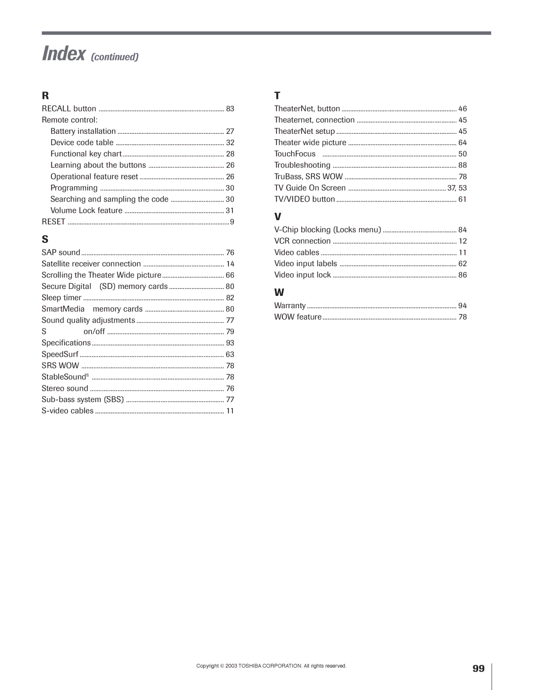 Toshiba 51H93 owner manual Remote control, On/off 