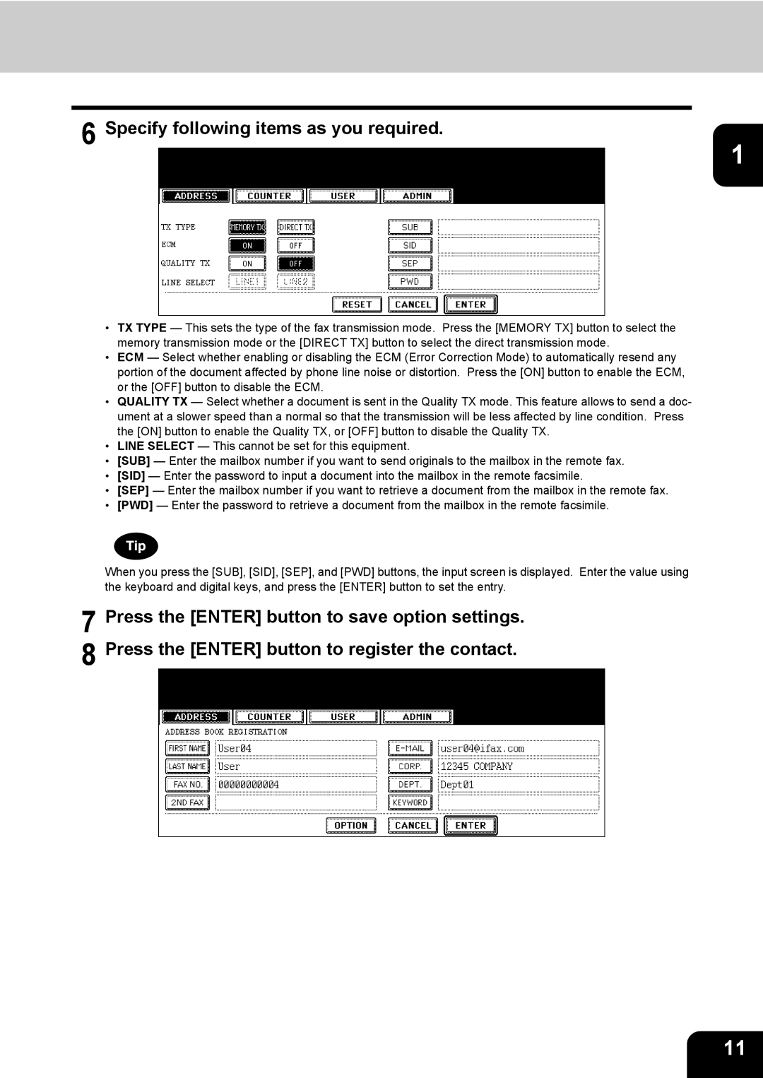 Toshiba 723, 520, 600, 603 manual Specify following items as you required 