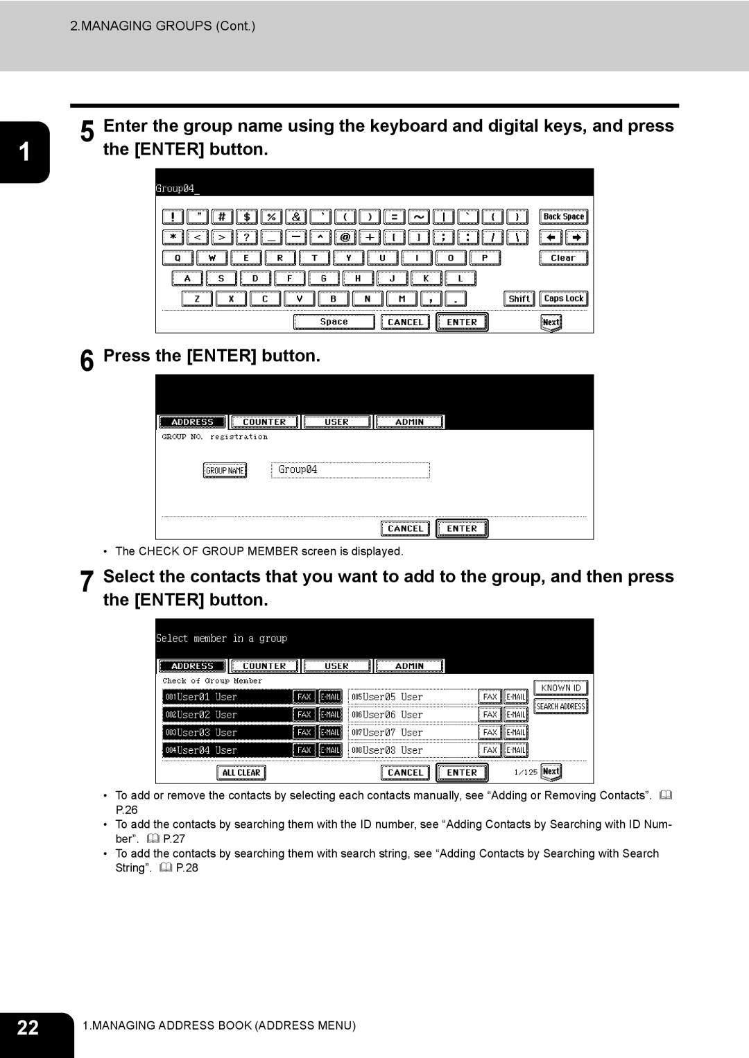 Toshiba 520, 723, 600, 603 manual Press the Enter button 