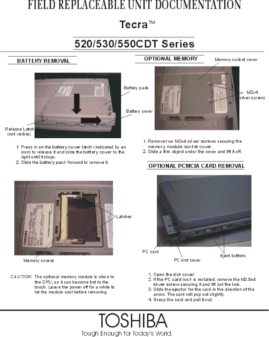 Toshiba 550CDT, 530 manual 