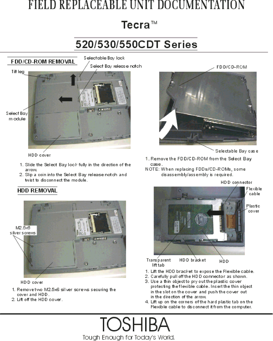 Toshiba 530, 550CDT manual 