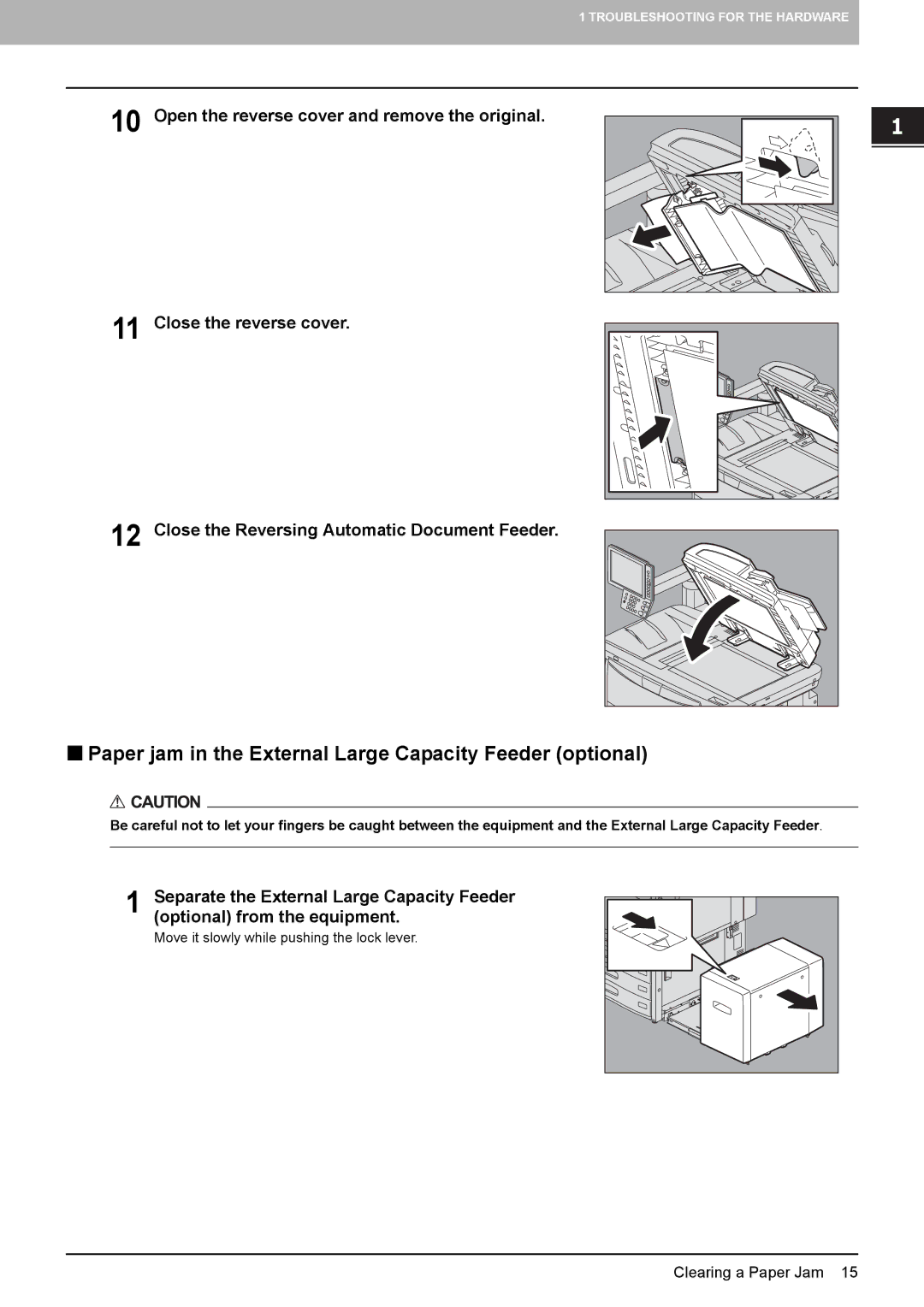 Toshiba 5520c manual „ Paper jam in the External Large Capacity Feeder optional 