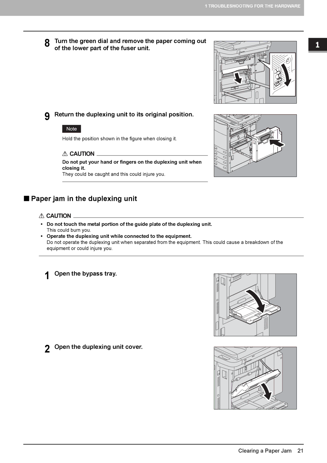 Toshiba 5520c manual „ Paper jam in the duplexing unit 