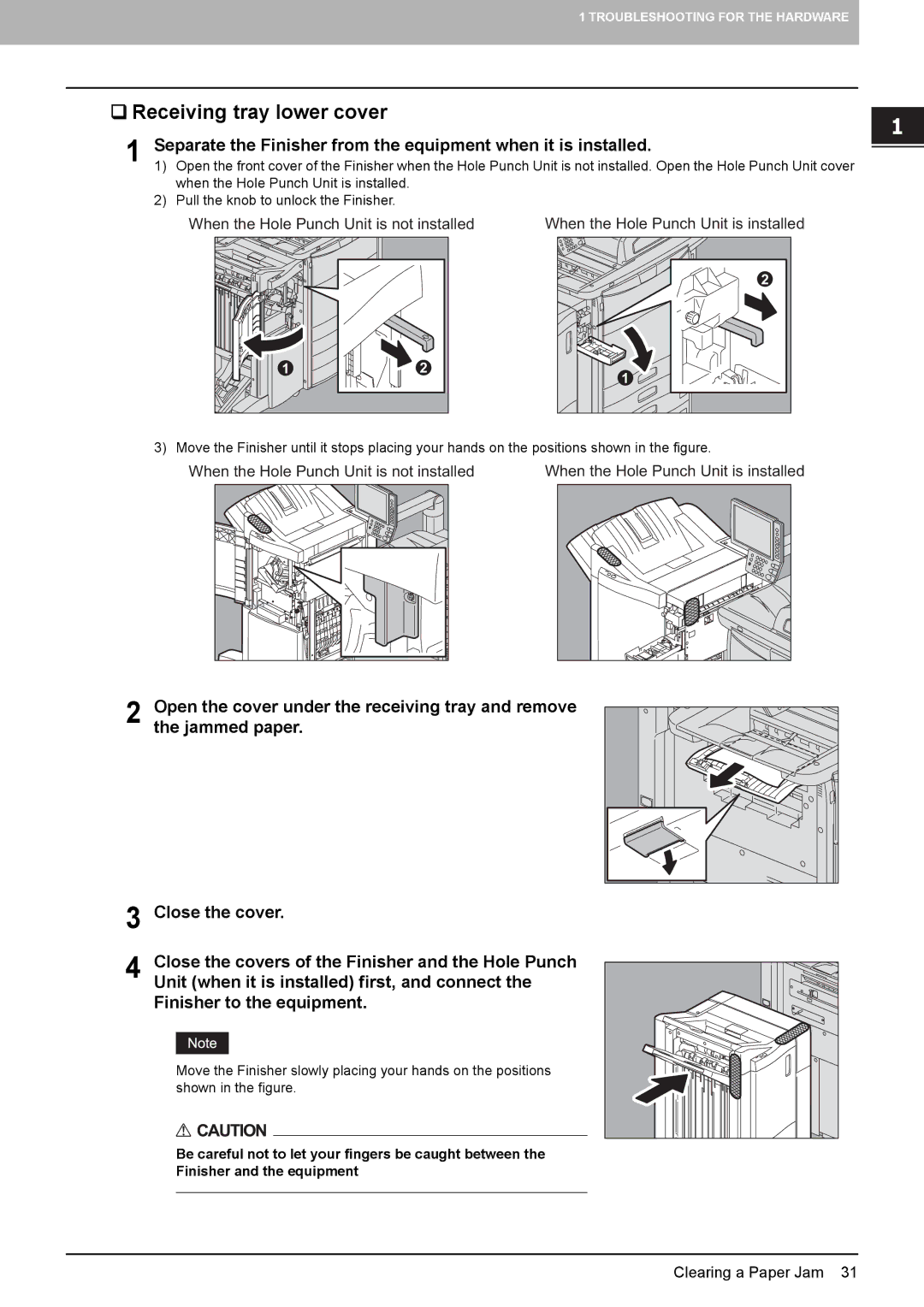 Toshiba 5520c manual ‰ Receiving tray lower cover 