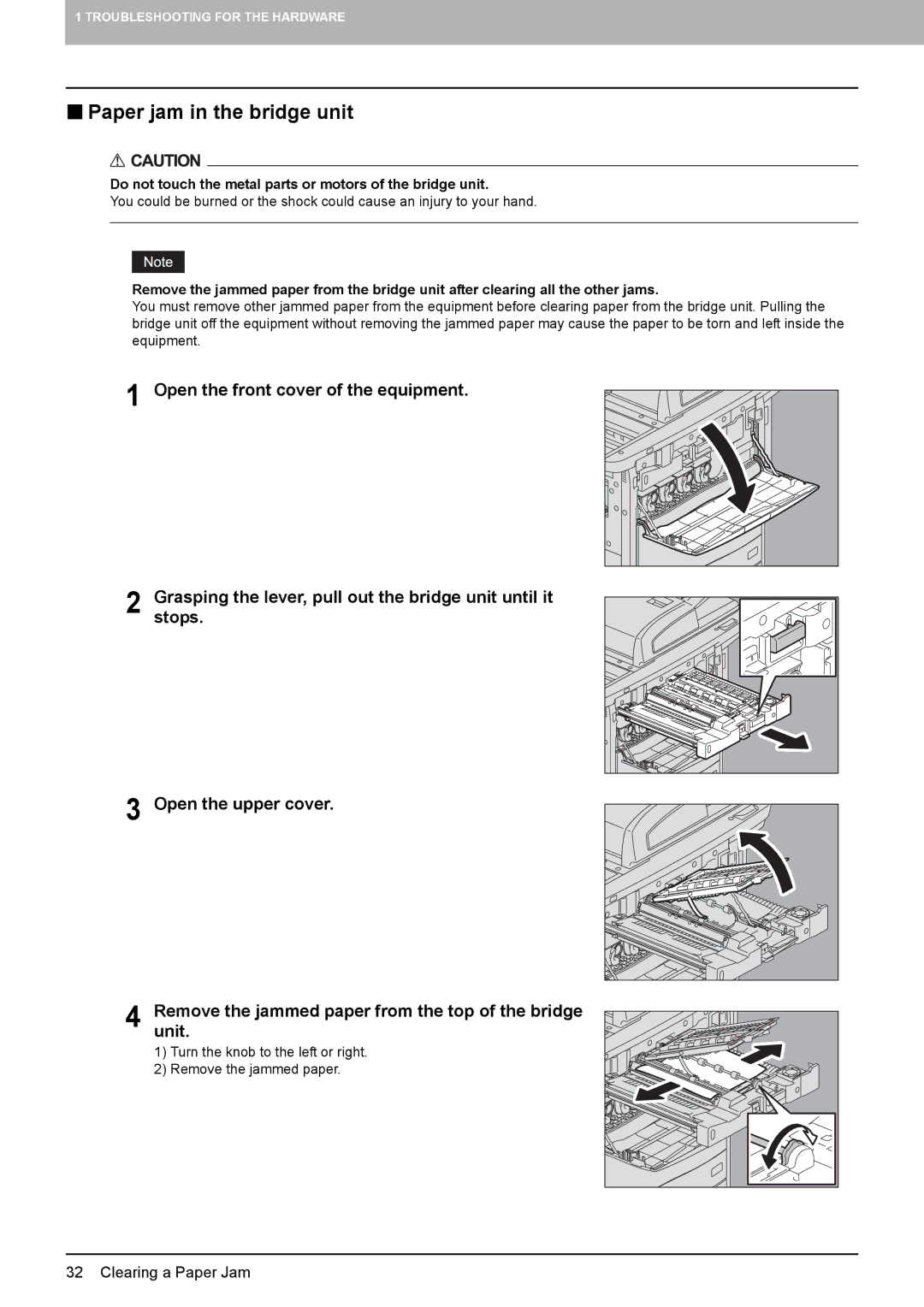 Toshiba 5520c manual „ Paper jam in the bridge unit 