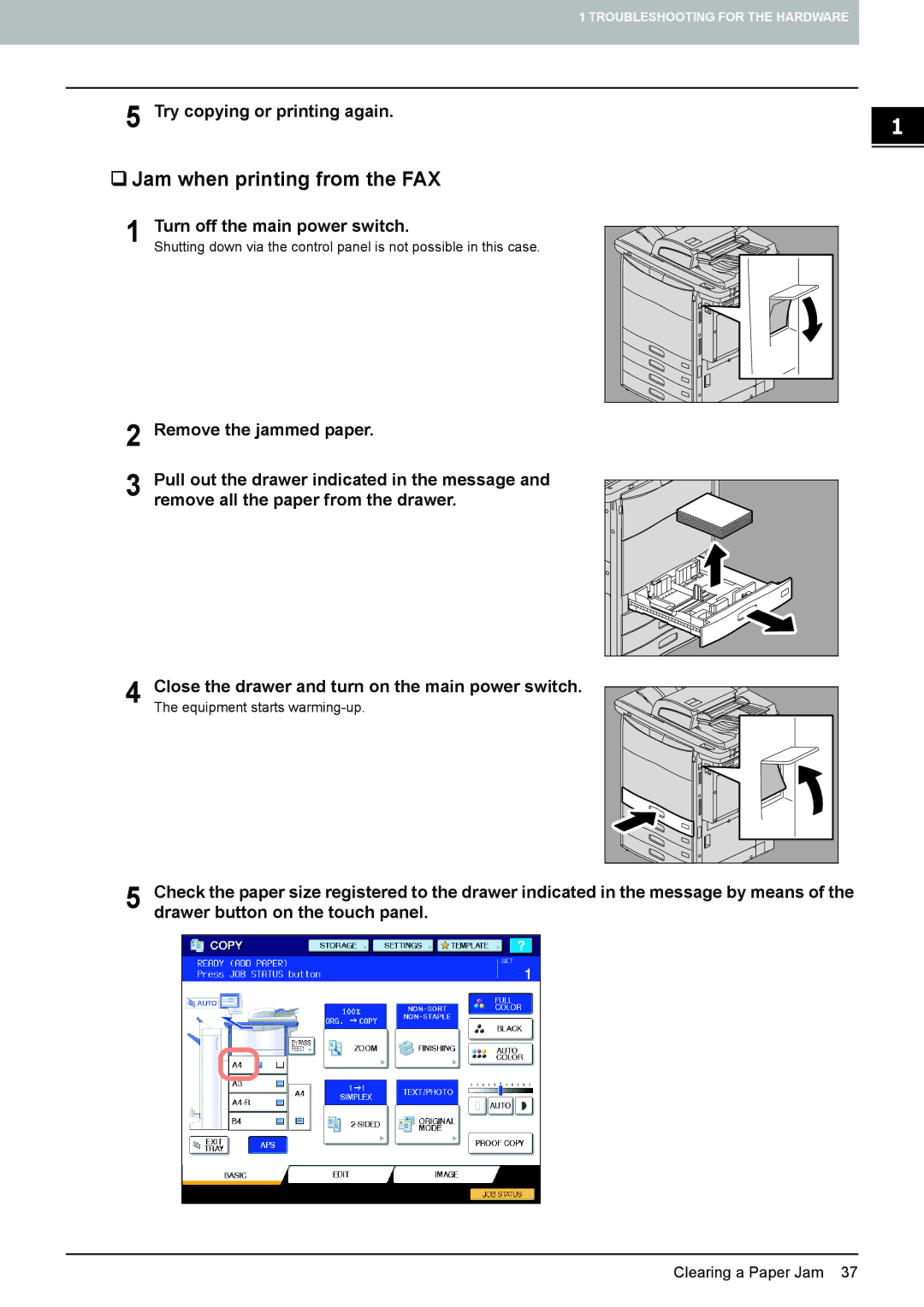 Toshiba 5520c manual ‰ Jam when printing from the FAX 