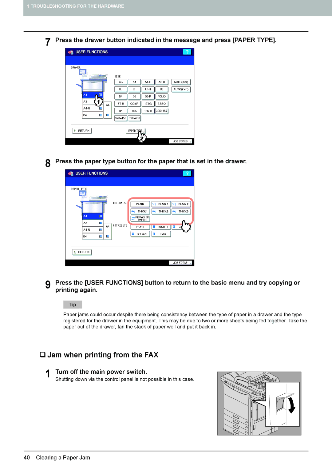 Toshiba 5520c manual ‰ Jam when printing from the FAX 