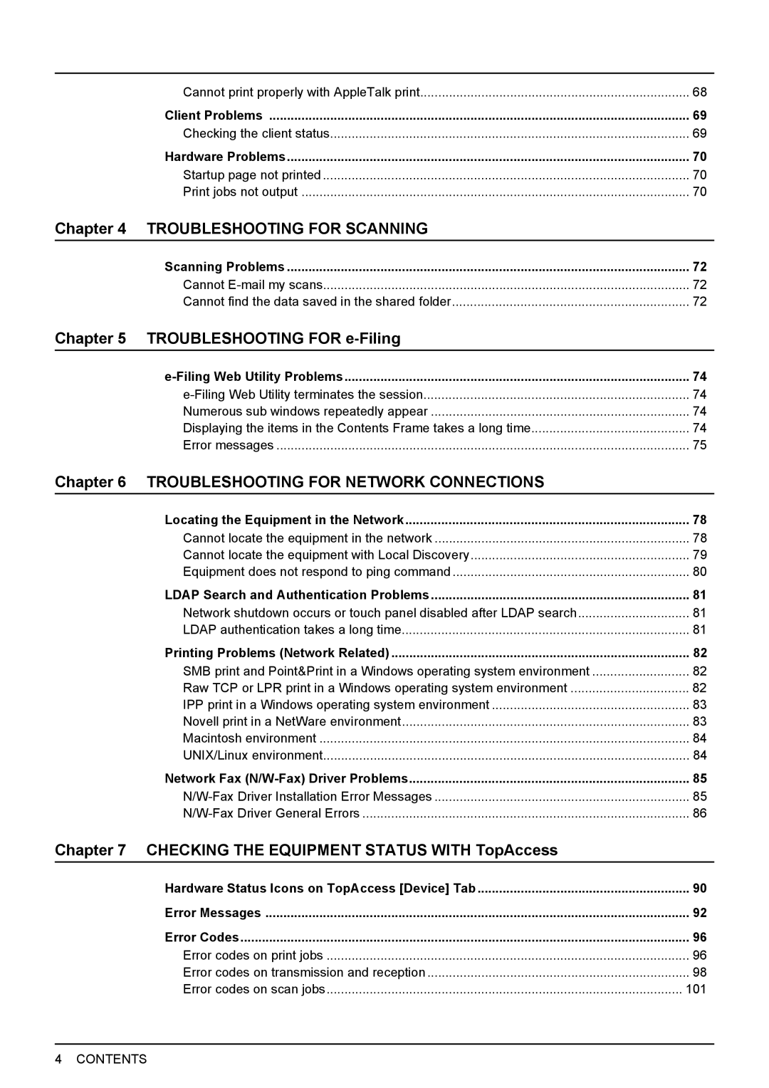 Toshiba 5520c manual Troubleshooting for Scanning 