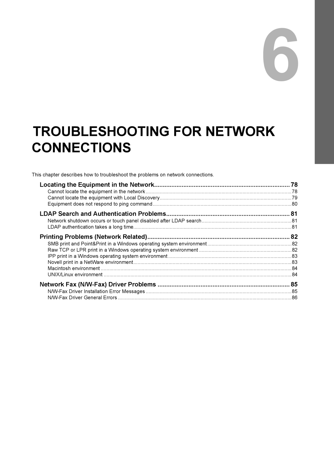 Toshiba 5520c manual Troubleshooting for Network Connections 