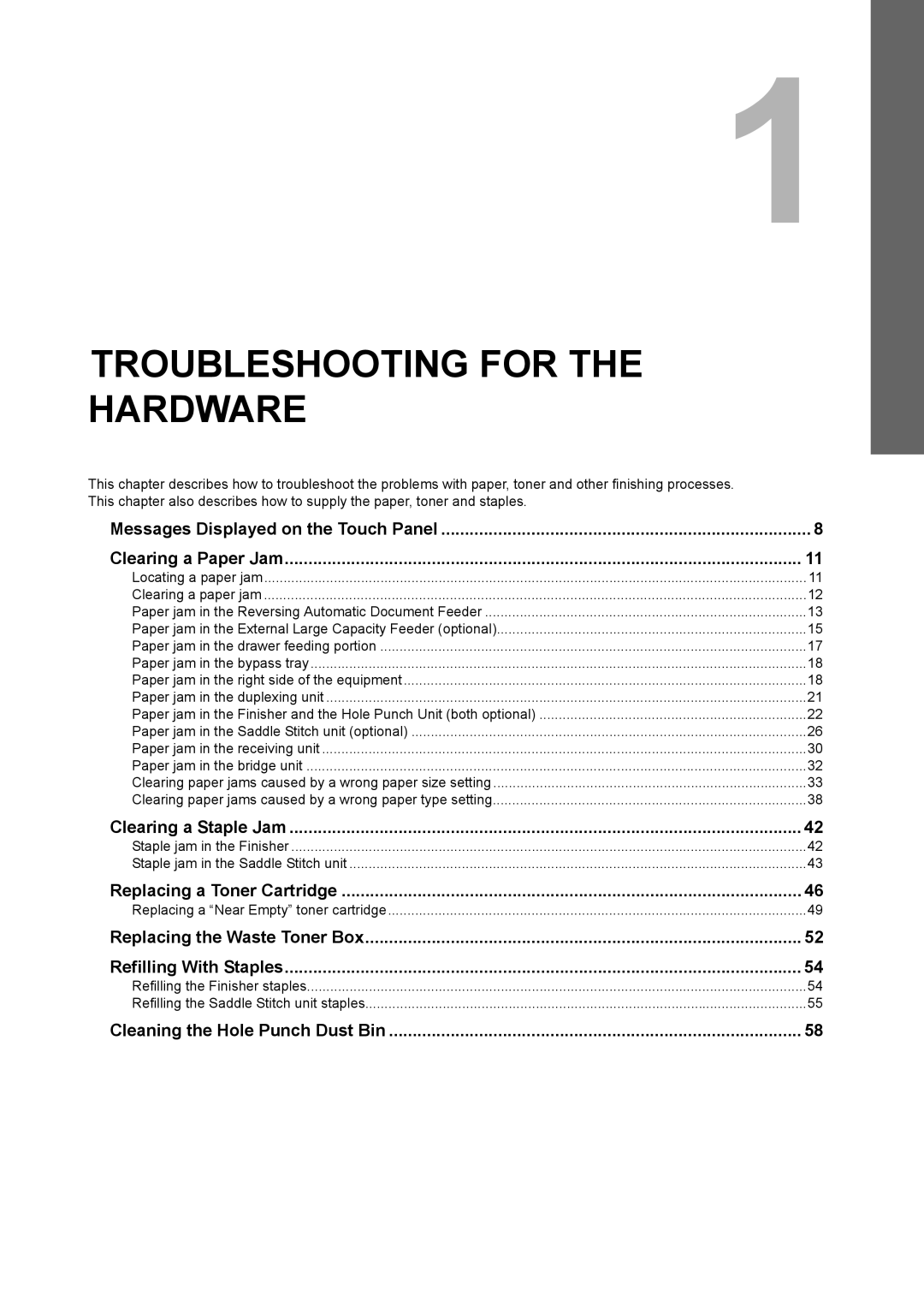 Toshiba 5520c manual Troubleshooting for Hardware 