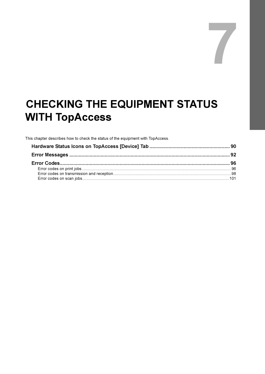 Toshiba 5520c manual Checking the Equipment Status 