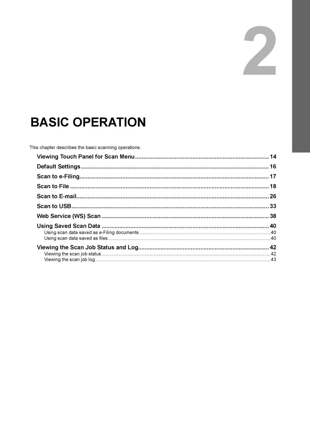 Toshiba 2040C, 556. 656, 6540C Viewing the Scan Job Status and Log, This chapter describes the basic scanning operations 