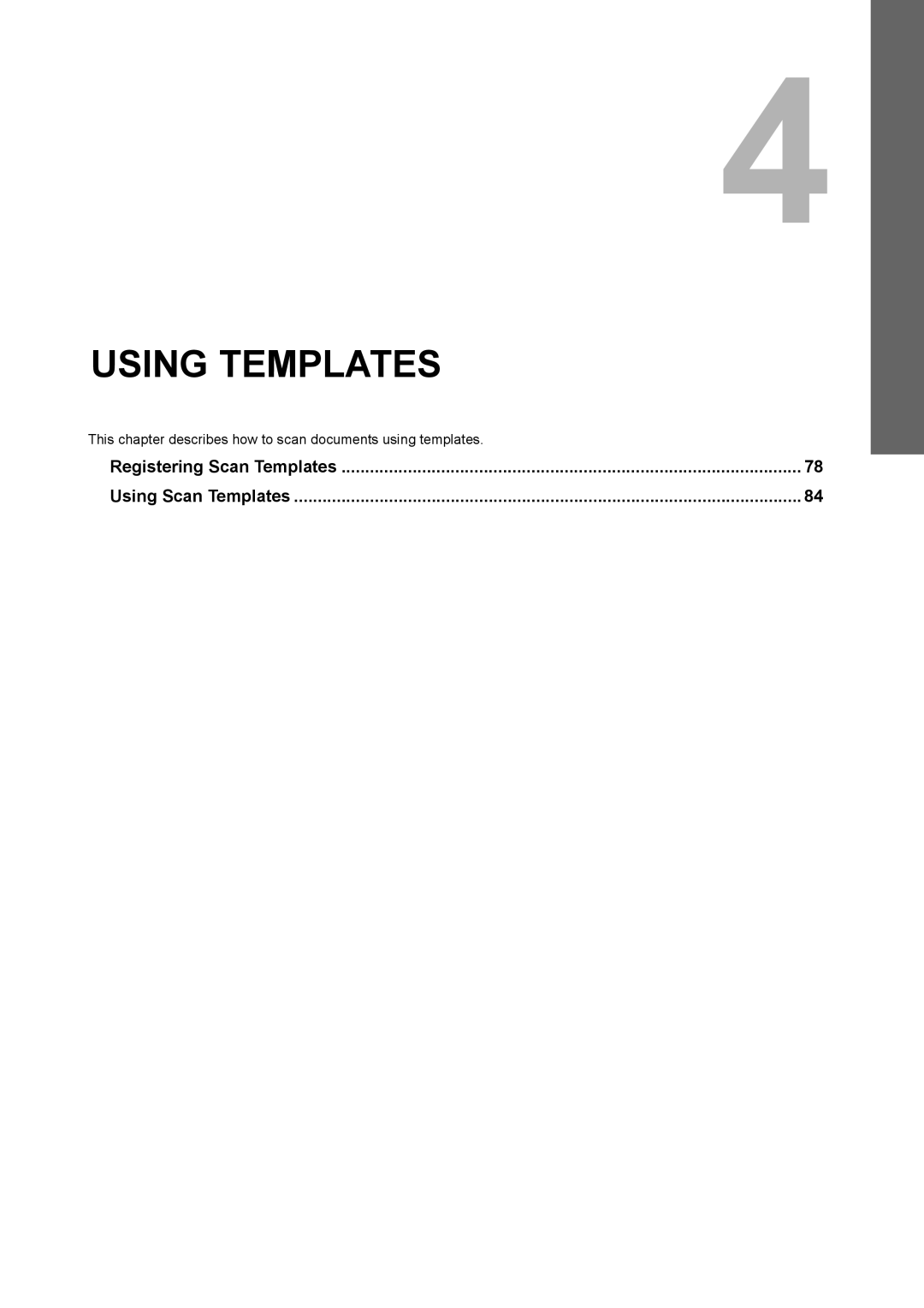 Toshiba 356SE, 556. 656, 6540C, 5540C, 6550C, 456SE, 856, 556SE, 756, 306SE, 3540C Registering Scan Templates Using Scan Templates 