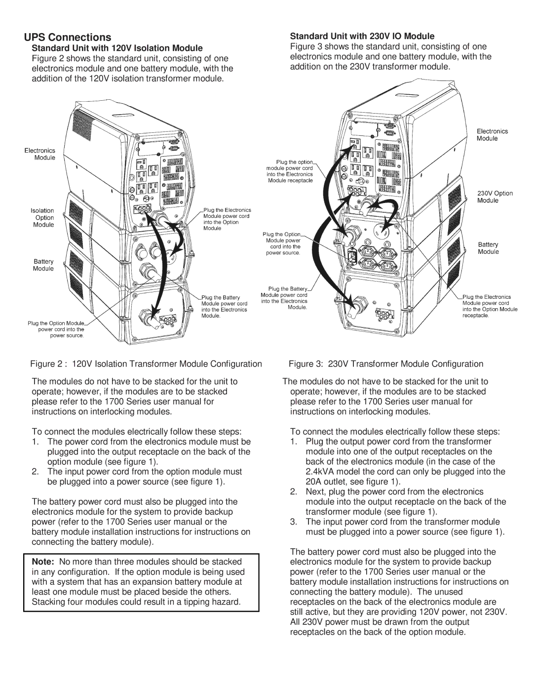 Toshiba 55611-001 important safety instructions UPS Connections, Standard Unit with 230V IO Module 