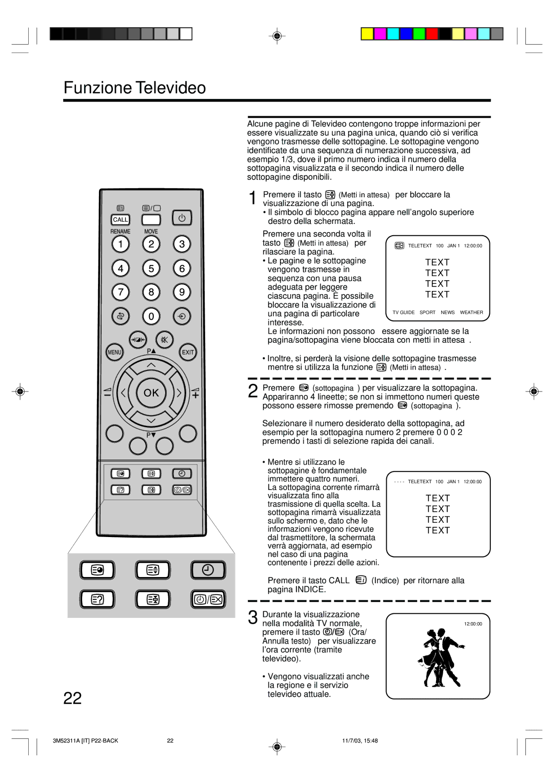 Toshiba 55M21D Immettere quattro numeri, Sottopagine è fondamentale, La sottopagina corrente rimarrà, Televideo attuale 