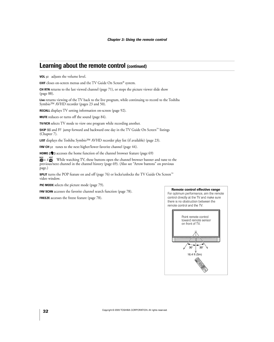 Toshiba 56MX195 owner manual Using the remote control 