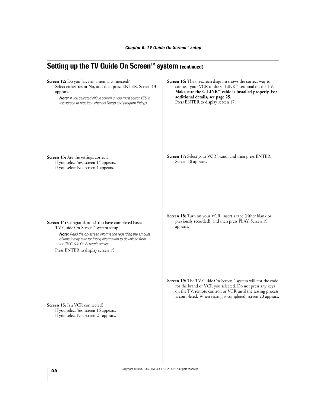 Toshiba 56MX195 owner manual Setting up the TV Guide On Screenª system 