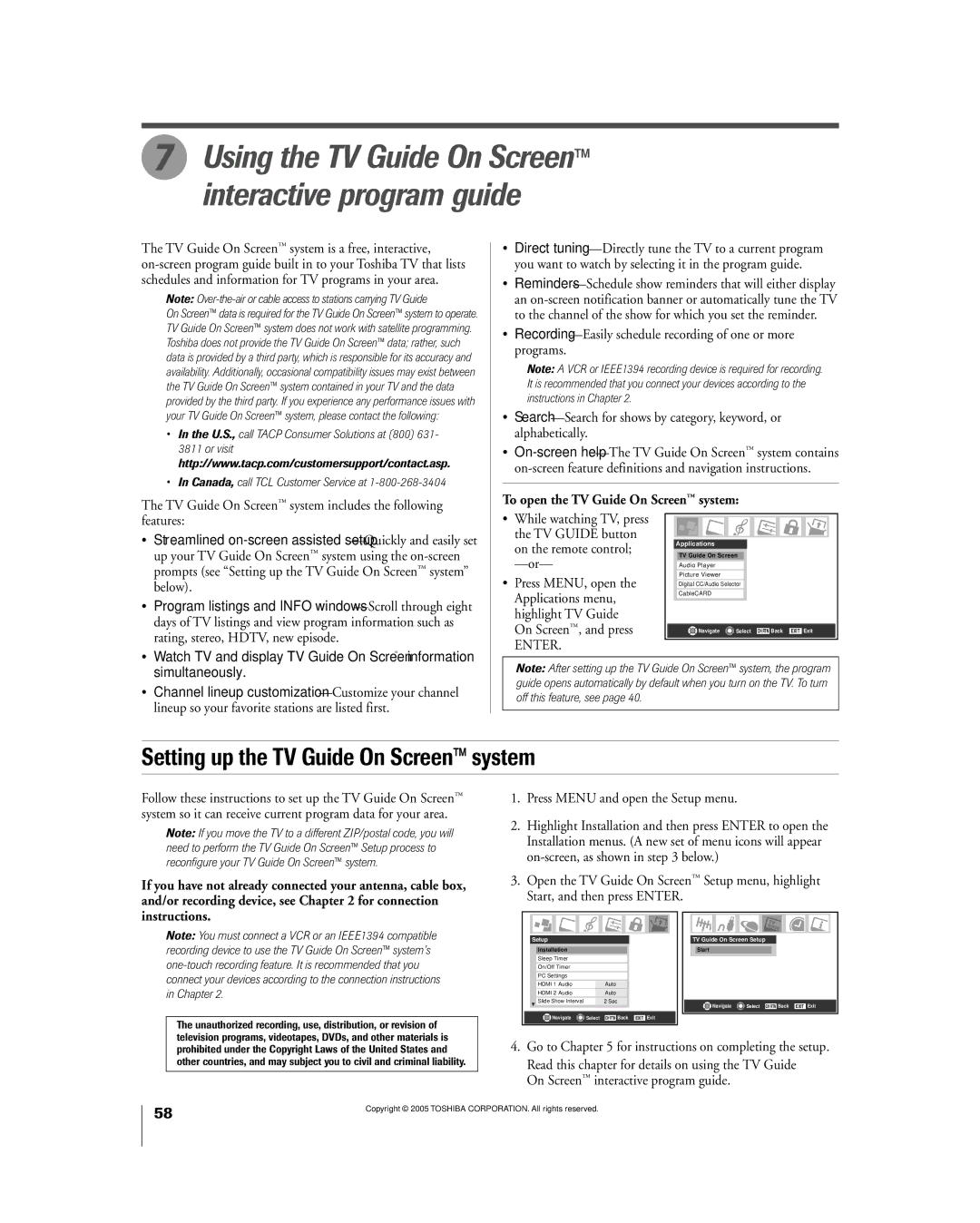 Toshiba 56MX195 owner manual To open the TV Guide On Screenª system 