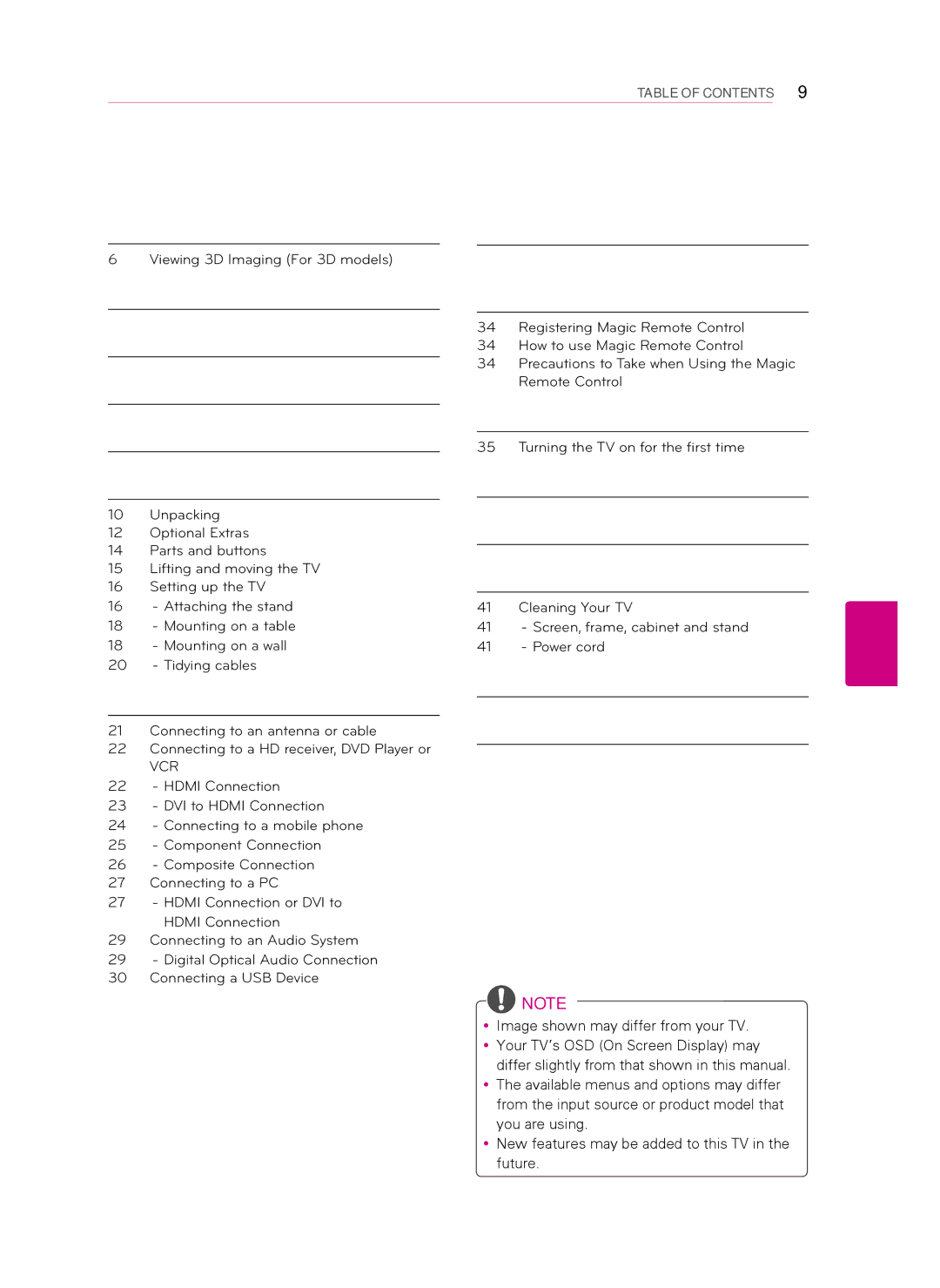 Toshiba 50PH4700, 60PH6700 owner manual Table of Contents 