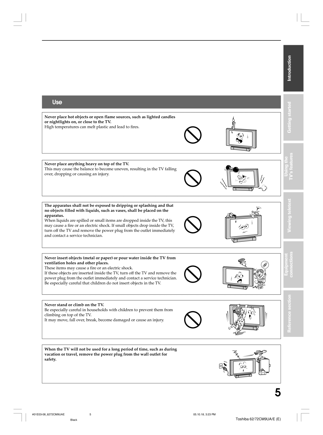 Toshiba 72CM9UE, 62CM9UA, 62CM9UE, 72CM9UA owner manual Use, Gettingstarted 