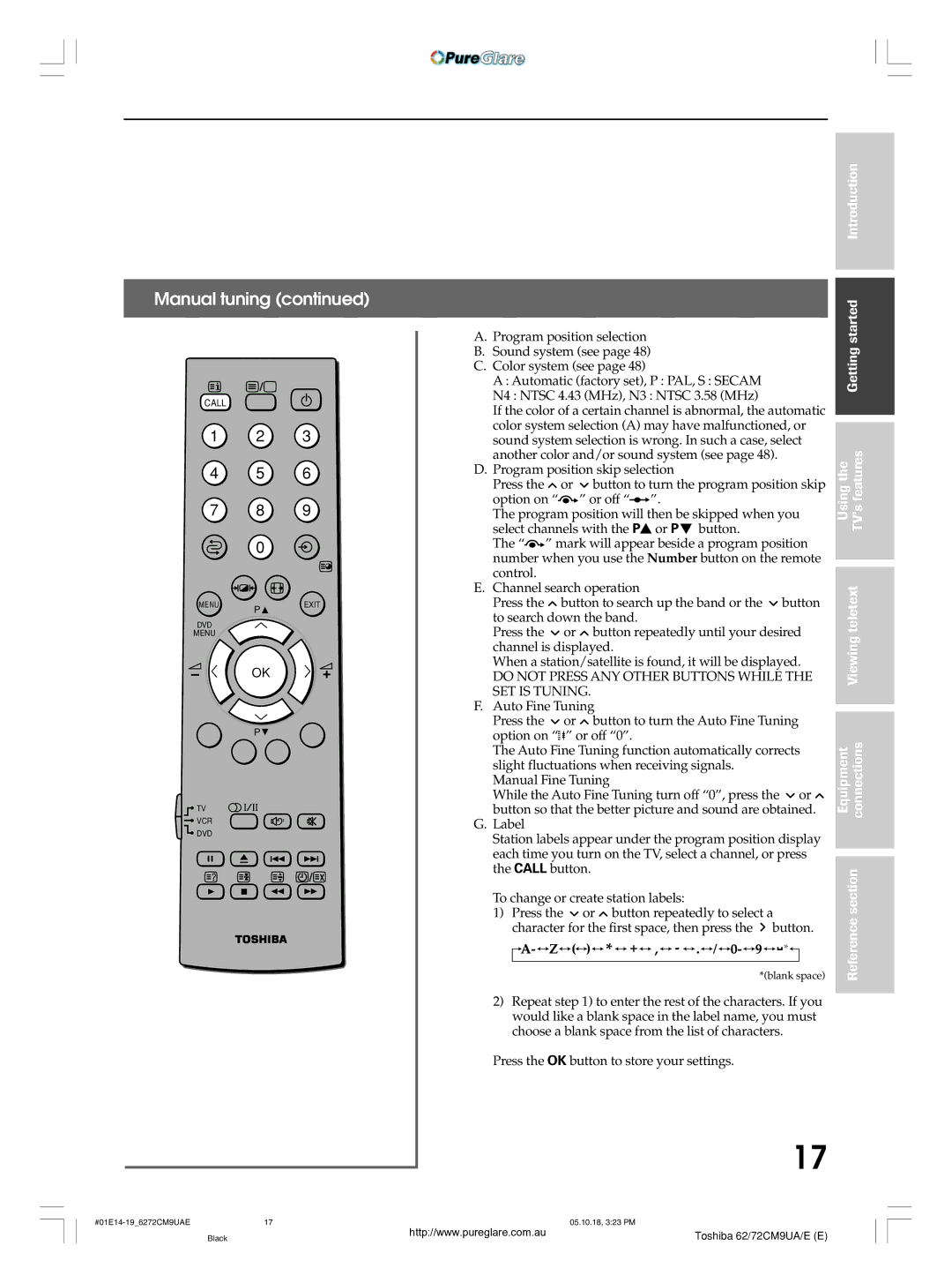 Toshiba 62CM9UA owner manual Do not Press ANY Other Buttons While 