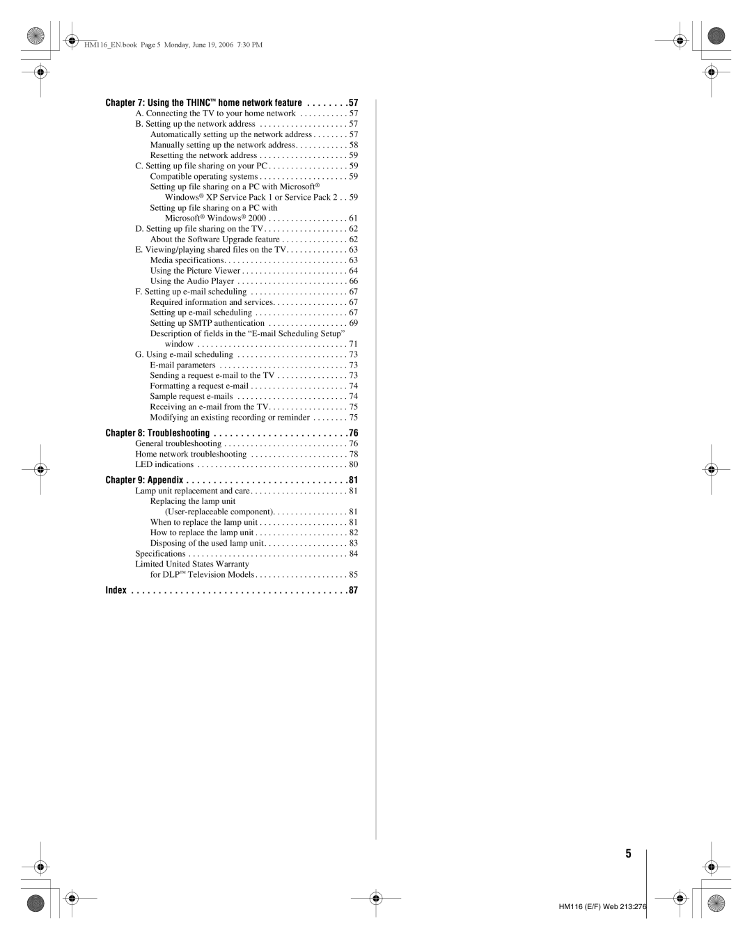 Toshiba 62HM116 manual Troubleshooting 